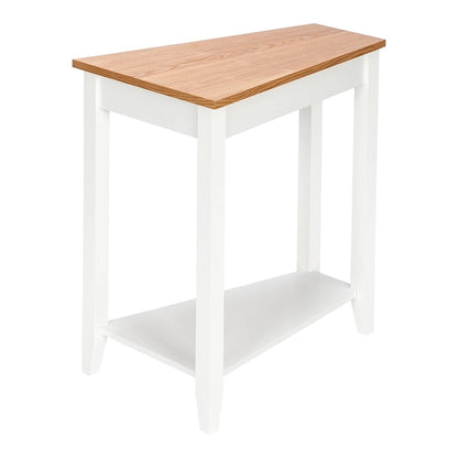MDF 24 Wide 2-Tier Narrow Nightstand Sofa Table White