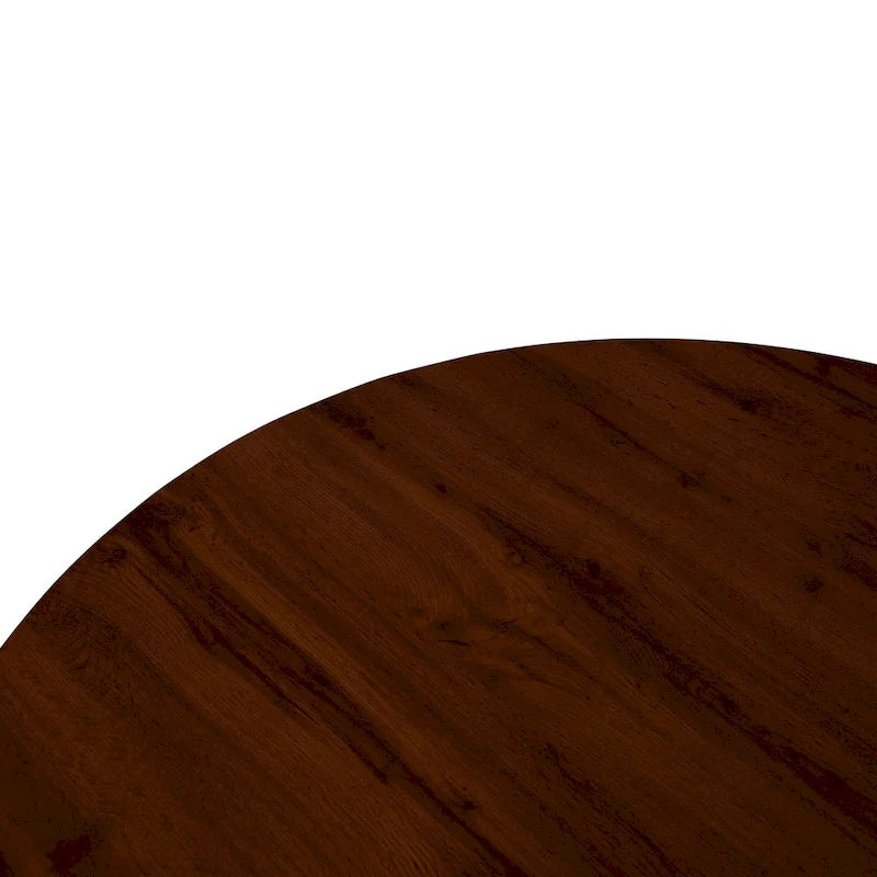 Ravenna 47 Modern Round Wood Dining Table With X-Cross Geometric Metal Base for Dining Room & Kitchen