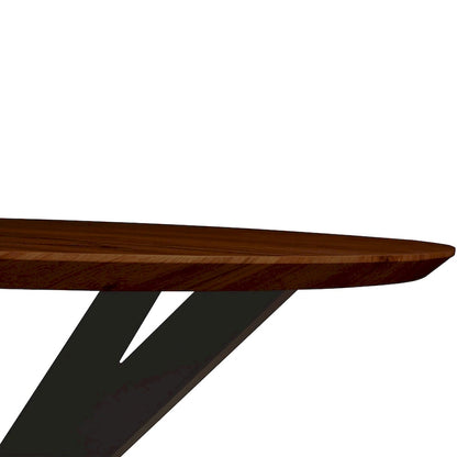 Ravenna 47 Modern Round Wood Dining Table With X-Cross Geometric Metal Base for Dining Room & Kitchen