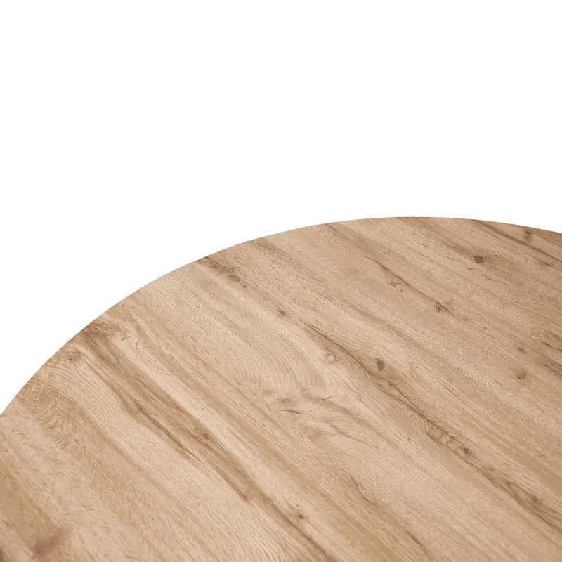 Ravenna 47 Modern Round Wood Dining Table With X-Cross Geometric Metal Base for Dining Room & Kitchen