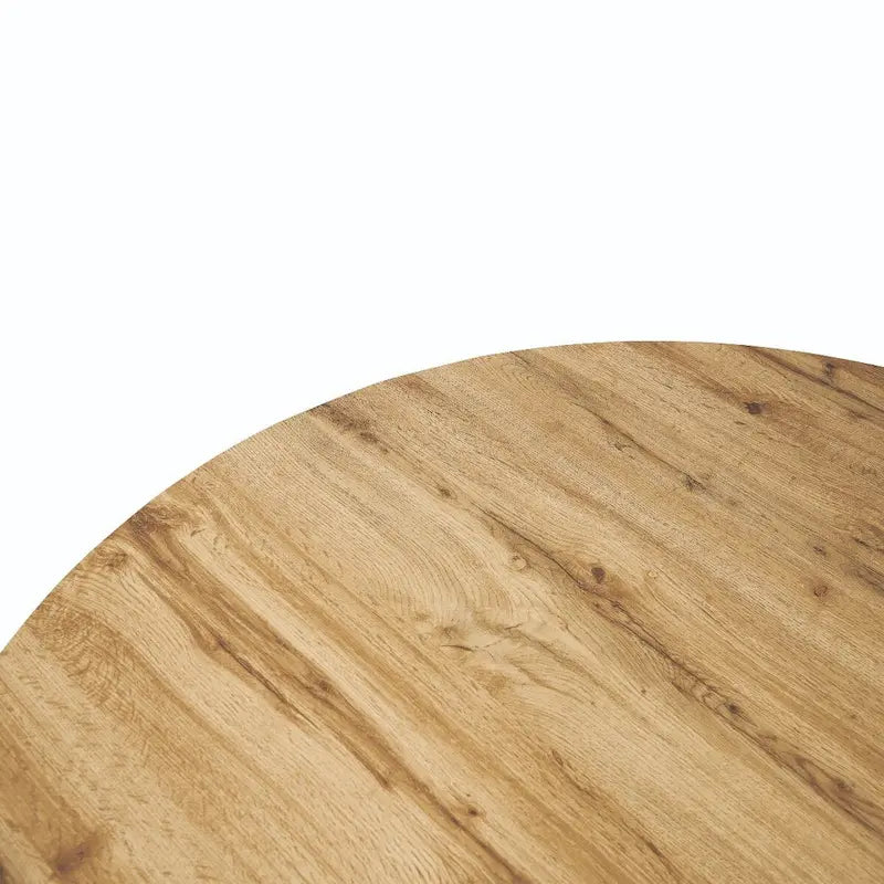 Ravenna 47 Modern Round Wood Dining Table With X-Cross Geometric Metal Base for Dining Room & Kitchen