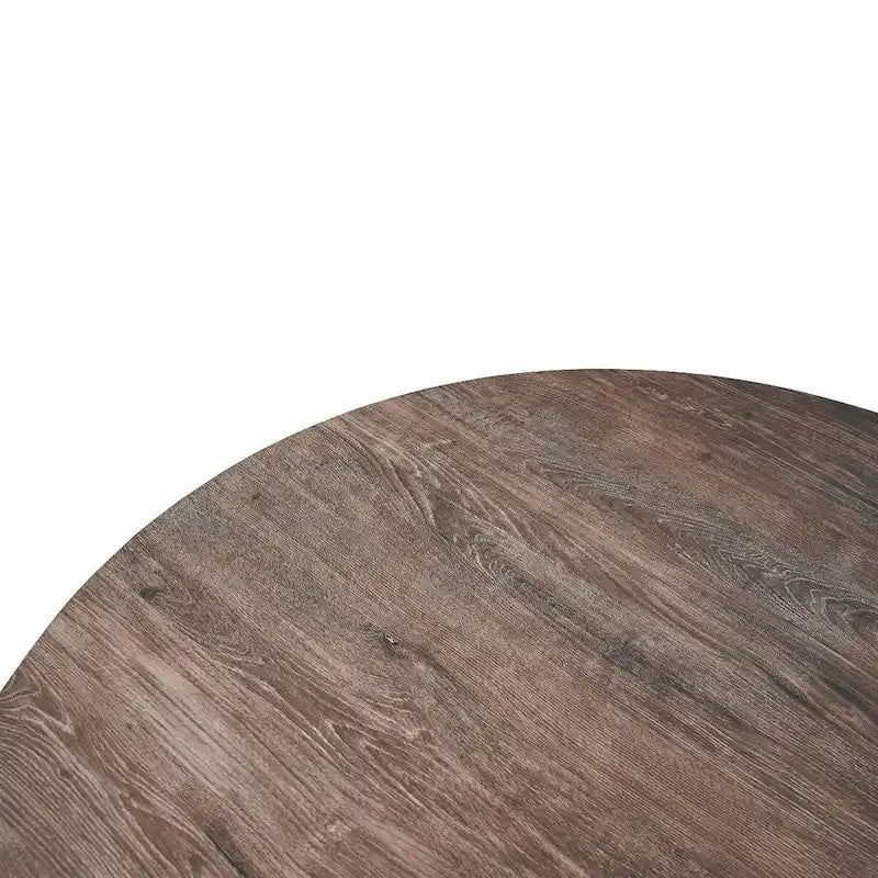 Ravenna 47 Modern Round Wood Dining Table With X-Cross Geometric Metal Base for Dining Room & Kitchen