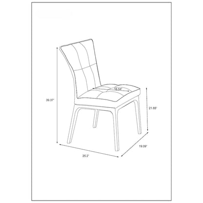 Somette Modern Tufted Side Chair with Solid Wood Frame, Set of 2