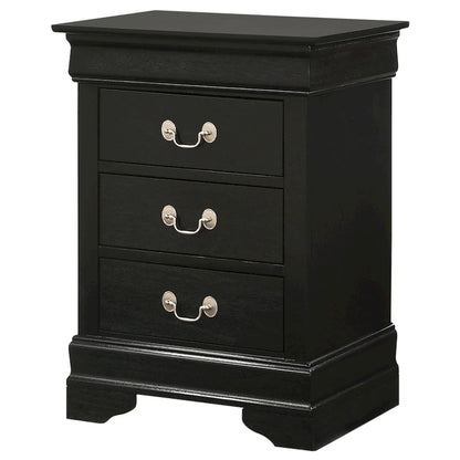Wood 3 Drawer Nightstand