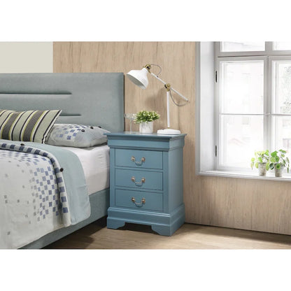 Wood 3 Drawer Nightstand