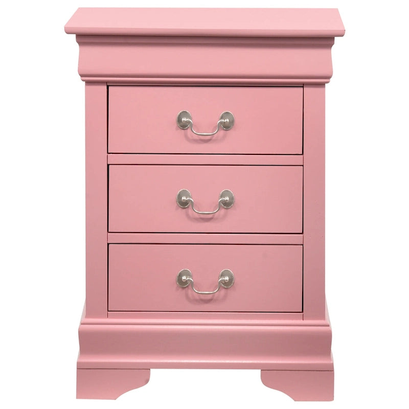 Wood 3 Drawer Nightstand