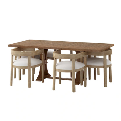 Hudson Fabric and Wood 7 Piece Dining Set by Christopher Knight Home