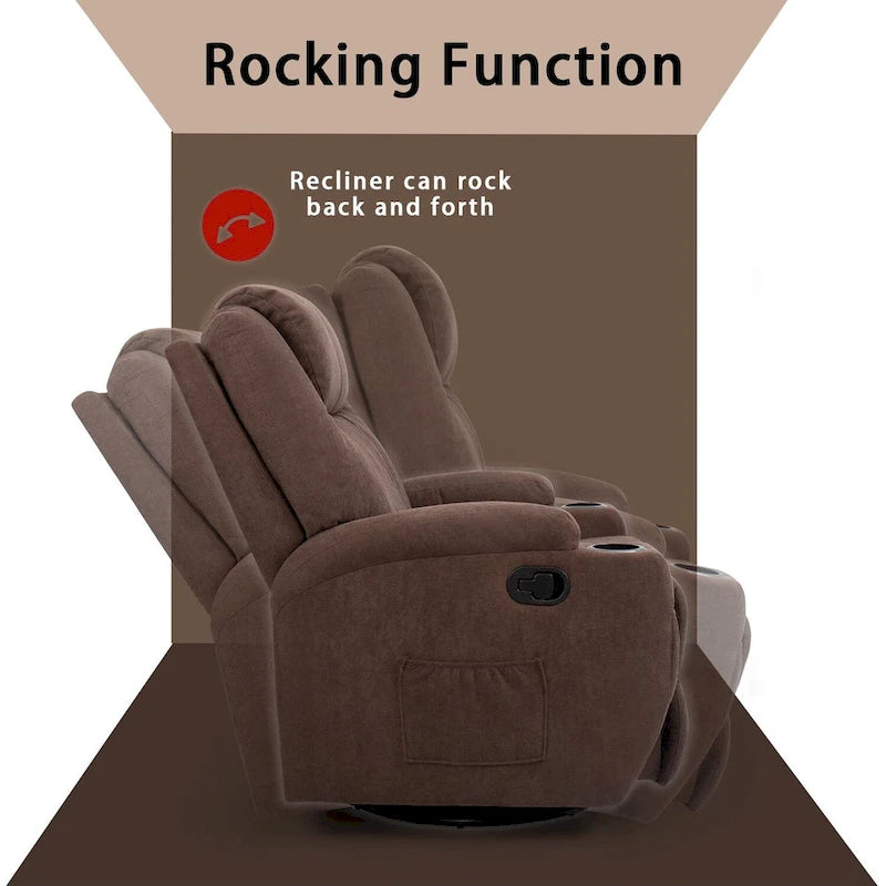 Homall Massage Recliner Chair Swivel Fabric Living Room Sofa
