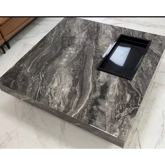 JASIWAY Light Luxury Sintered Stone Square Coffee Table
