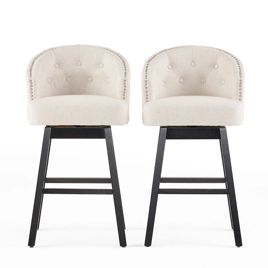 Ogden Beige Swivel Bar Stools (Set of 2) by Christopher Knight Home