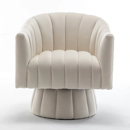 SEYNAR Modern Glam Velvet Upholstered Round Swivel Accent Arm Barrel Chair for Living Room