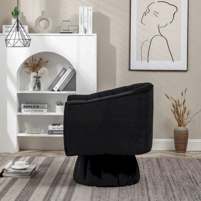 SEYNAR Modern Glam Velvet Upholstered Round Swivel Accent Arm Barrel Chair for Living Room