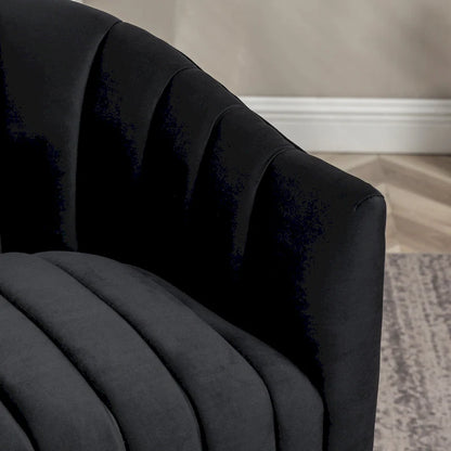SEYNAR Modern Glam Velvet Upholstered Round Swivel Accent Arm Barrel Chair for Living Room