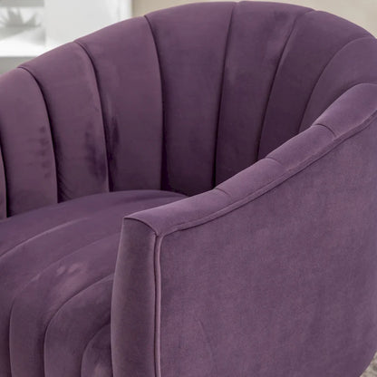 SEYNAR Modern Glam Velvet Upholstered Round Swivel Accent Arm Barrel Chair for Living Room