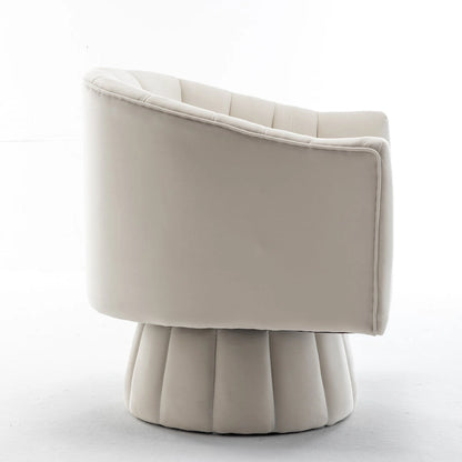 SEYNAR Modern Glam Velvet Upholstered Round Swivel Accent Arm Barrel Chair for Living Room