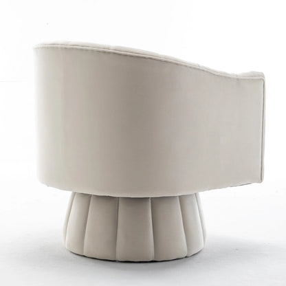 SEYNAR Modern Glam Velvet Upholstered Round Swivel Accent Arm Barrel Chair for Living Room
