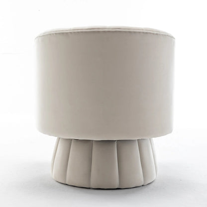 SEYNAR Modern Glam Velvet Upholstered Round Swivel Accent Arm Barrel Chair for Living Room