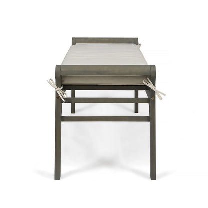 Nelson Rustic Acacia Wood Bench with Cushion by Christopher Knight Home