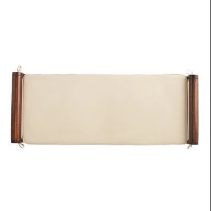 Nelson Rustic Acacia Wood Bench with Cushion by Christopher Knight Home