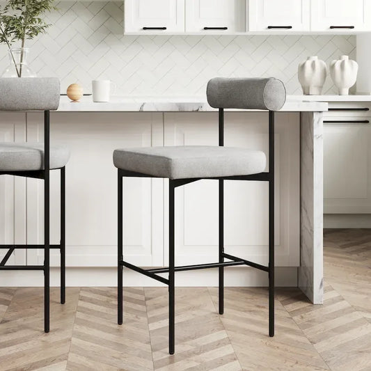 Nathan James Dahlia Counter Height Barstool or Dining Chair with Back and Upholstered Cushion