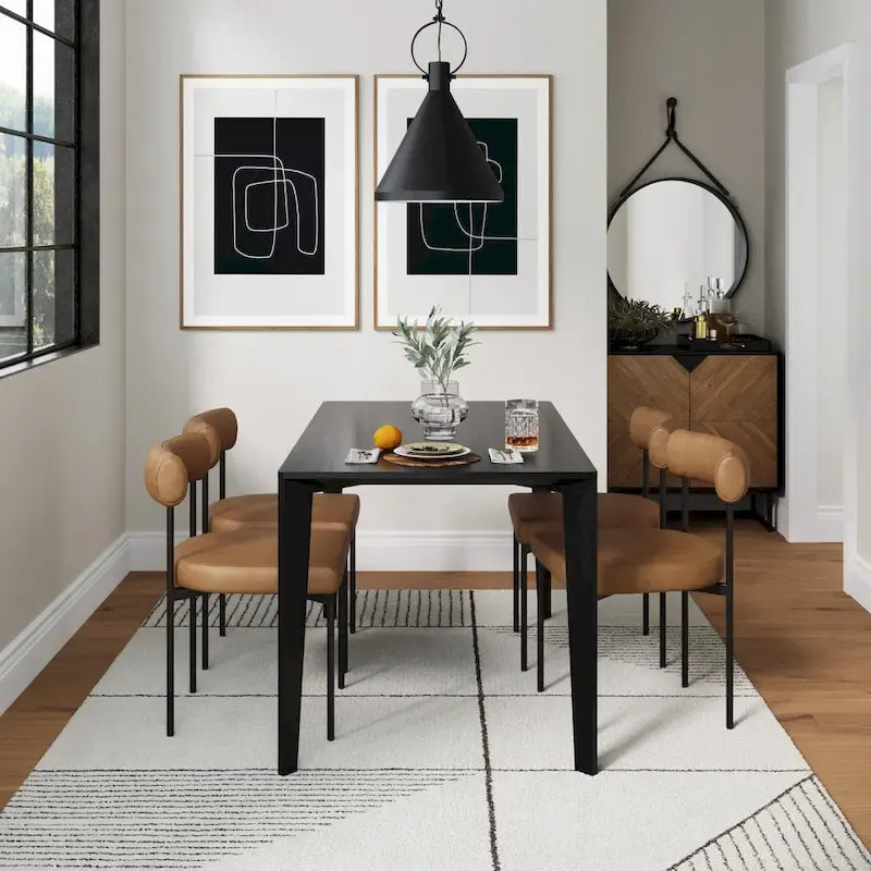 Nathan James Dahlia Counter Height Barstool or Dining Chair with Back and Upholstered Cushion