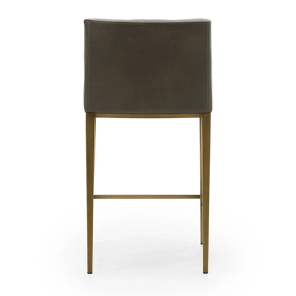 Modrest Fairview Contemporary Grey & Brass Counter Stool