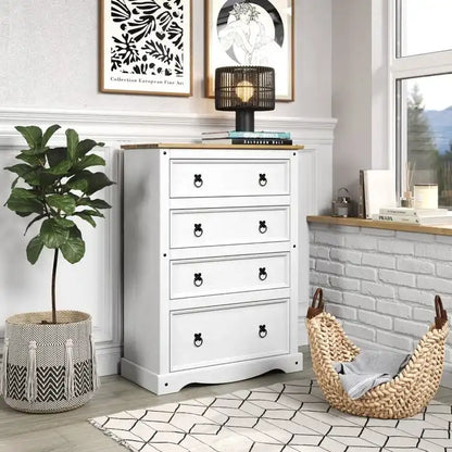 Wood Dresser 4 Drawers Chest Corona