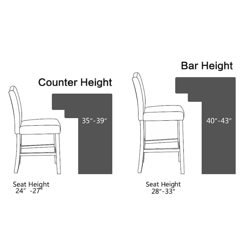 24 Inches Fabric Upholstered Nailhead Trim Counter Height Bar stools with Back Set of 2
