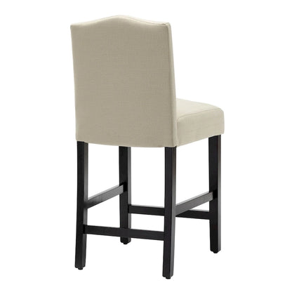 24 Inches Fabric Upholstered Nailhead Trim Counter Height Bar stools with Back Set of 2