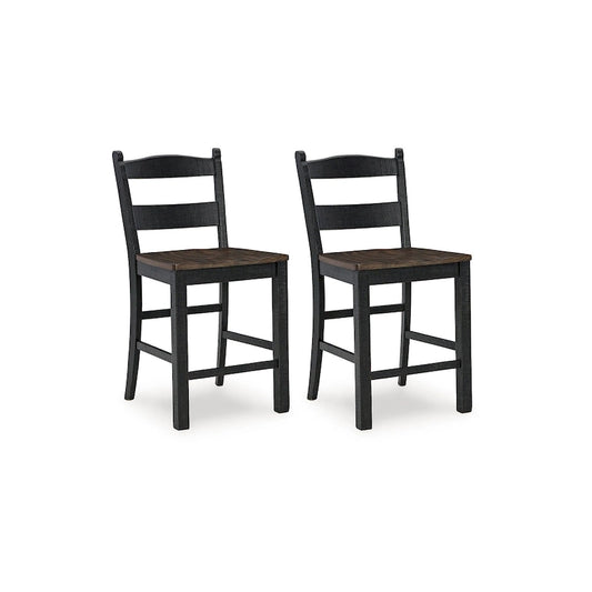 Signature Design by Ashley Valebeck Black/Brown Counter Height Barstool - 20W x 22D x 39H