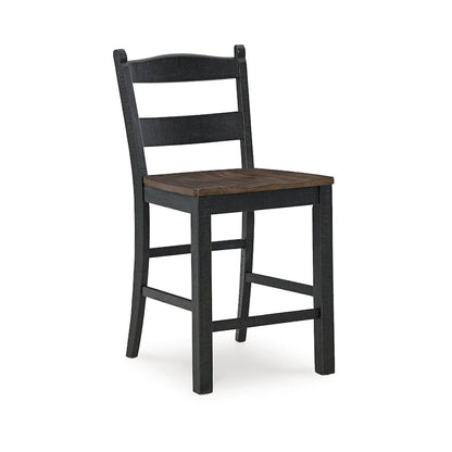 Signature Design by Ashley Valebeck Black/Brown Counter Height Barstool - 20W x 22D x 39H