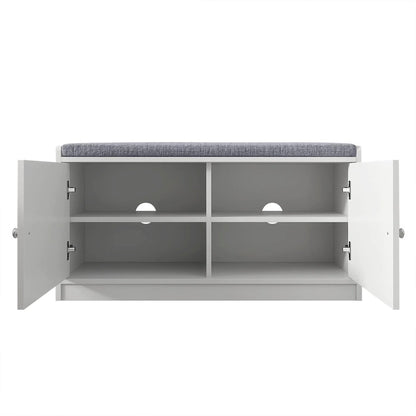 Timechee Entyrway Shoe Change Bench Storage Cabinets with Cushion