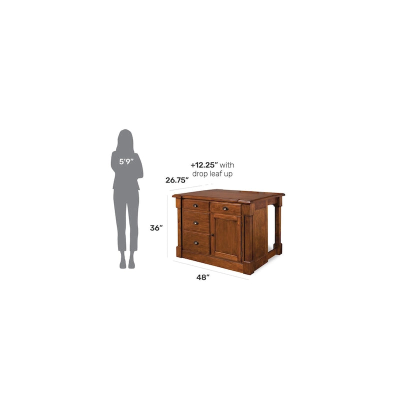 Homestyles Aspen Rustic Cherry Kitchen Island