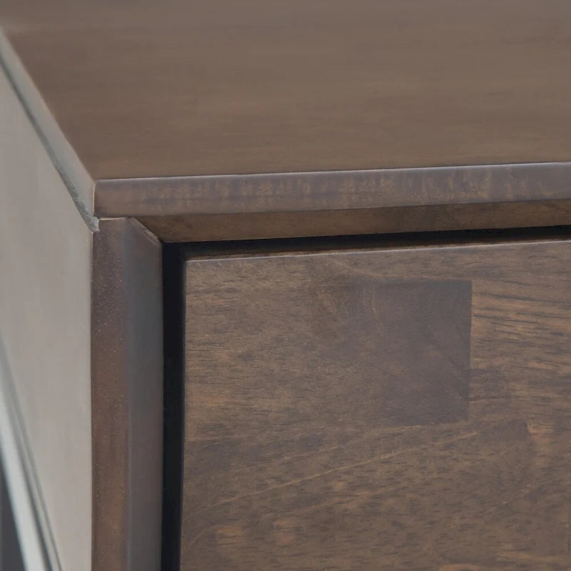 WYNDENHALL Devlin SOLID HARDWOOD and Metal 54 inch Wide Industrial Wide Console Table in Walnut Brown - 54W x 16 D x 30 H