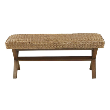 INK+IVY Seadrift Hand-Woven Water Hyacinth Accent Bench