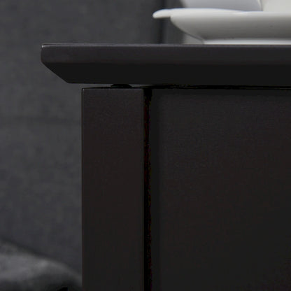 HOMCOM End Side Table in Flip Top Design with Cabinet and Bottom Shelf, Storage Furniture Decoration for Bedroom