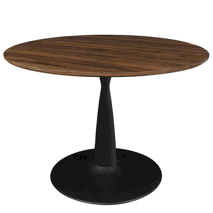Round Walnut Color Dining Table