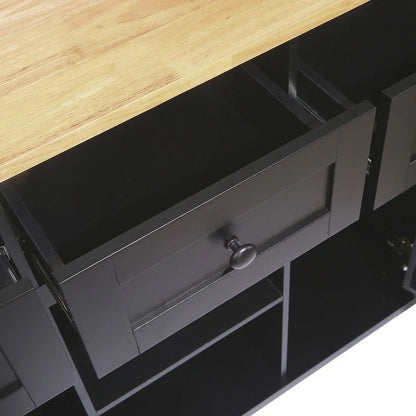 Drop-Leaf Counter top Kitchen Cart ,Kitchen Island with 3 Drawers