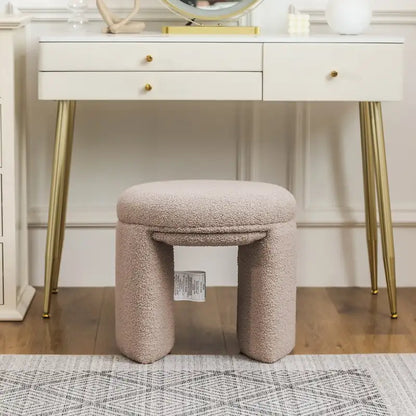 Adeco Ottoman Small Teddy Low Foot Stool Vanity Stool