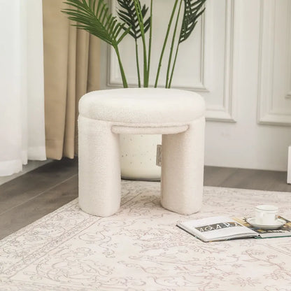 Adeco Ottoman Small Teddy Low Foot Stool Vanity Stool