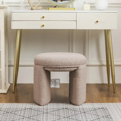 Adeco Ottoman Small Teddy Low Foot Stool Vanity Stool