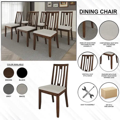 CraftPorch Contemporary Wooden Dining Chairs (Set of 2) - N/A