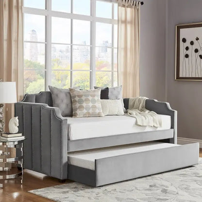 Chareau Glam Grey Velvet Daybed by iNSPIRE Q Modern