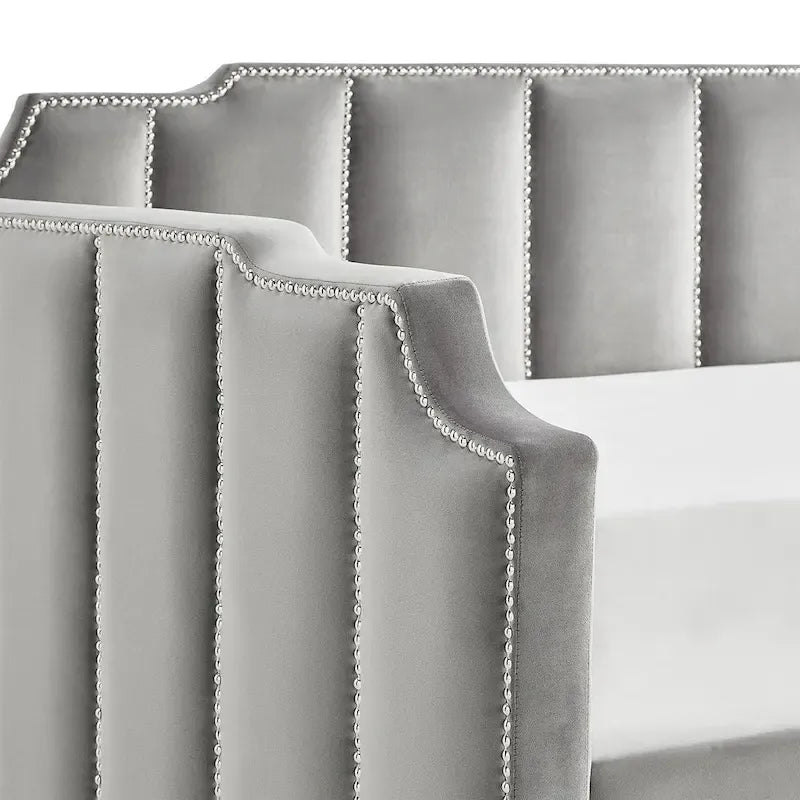 Chareau Glam Grey Velvet Daybed by iNSPIRE Q Modern