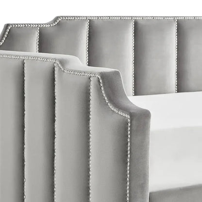 Chareau Glam Grey Velvet Daybed by iNSPIRE Q Modern