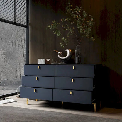 6 Drawers Storage Dresser Mid Century Chest of Drawer Sideboard