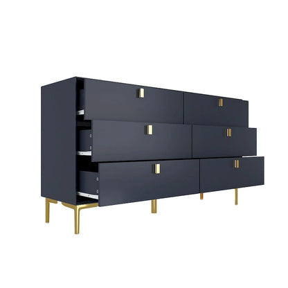 6 Drawers Storage Dresser Mid Century Chest of Drawer Sideboard
