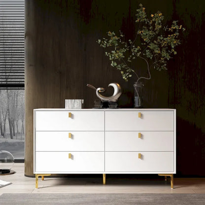 6 Drawers Storage Dresser Mid Century Chest of Drawer Sideboard