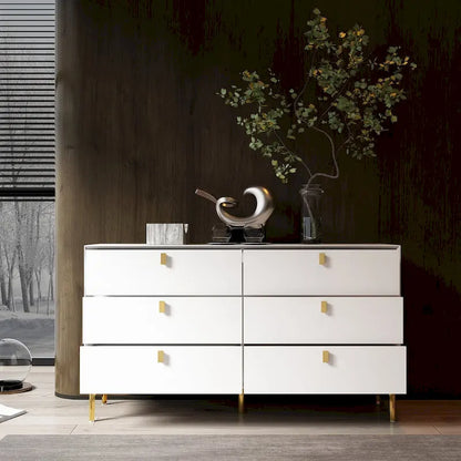 6 Drawers Storage Dresser Mid Century Chest of Drawer Sideboard