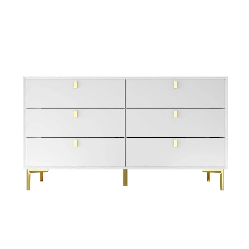 6 Drawers Storage Dresser Mid Century Chest of Drawer Sideboard